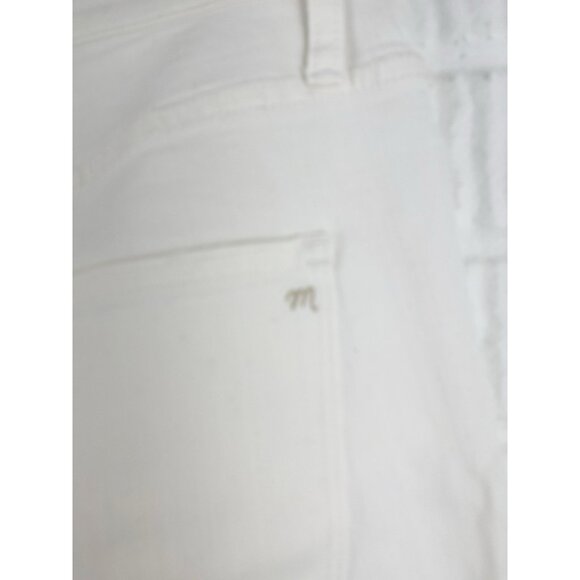 Madewell Jeans Size 32 9” High Rise Skinny Crop Pure White Destructed Edition - Picture 11 of 16